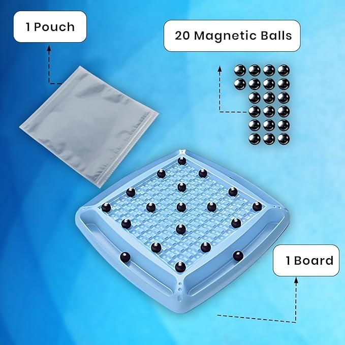 Magnetic Battle Chess Game with 20 Steel Balls - Strategy Board Game for Family