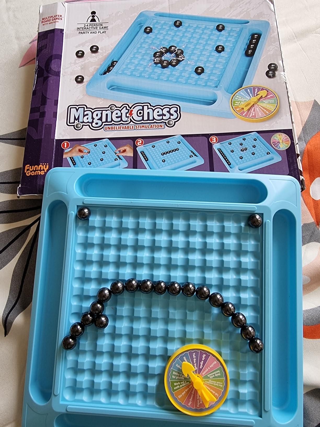 Magnetic Battle Chess Game with 20 Steel Balls - Strategy Board Game for Family